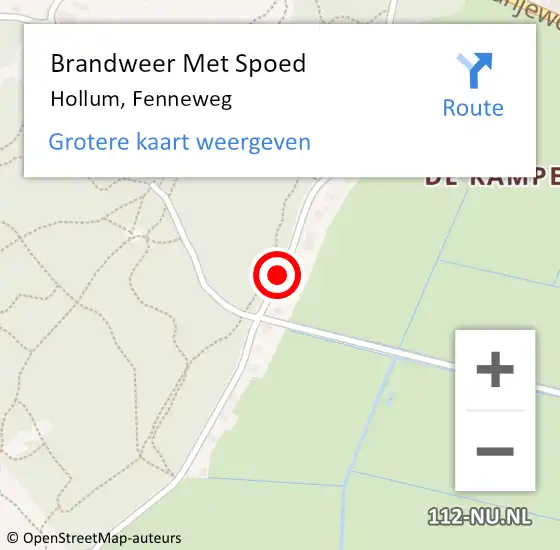 Locatie op kaart van de 112 melding: Brandweer Met Spoed Naar Hollum, Fenneweg op 1 april 2020 14:14