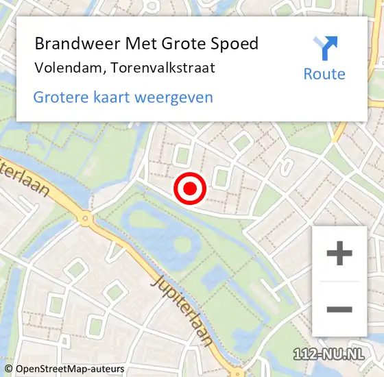 Locatie op kaart van de 112 melding: Brandweer Met Grote Spoed Naar Volendam, Torenvalkstraat op 1 april 2020 14:44