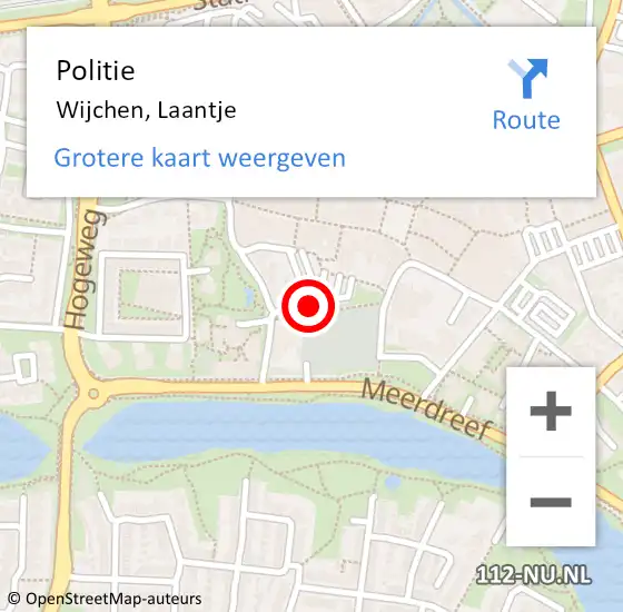 Locatie op kaart van de 112 melding: Politie Wijchen, Laantje op 1 april 2020 16:03