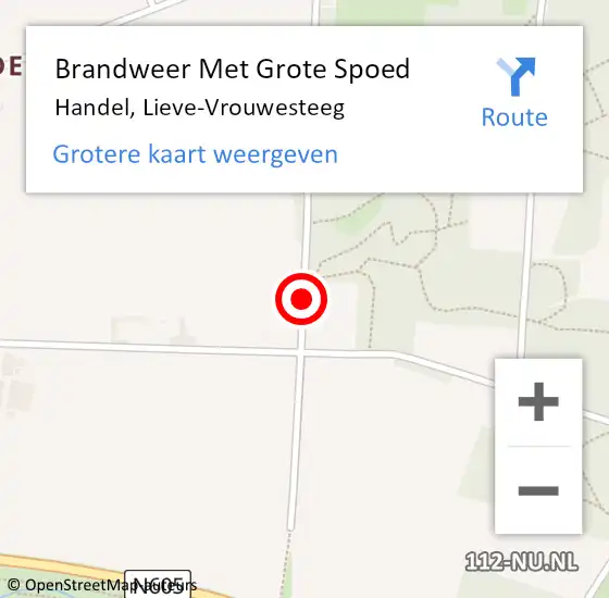 Locatie op kaart van de 112 melding: Brandweer Met Grote Spoed Naar Handel, Lieve-Vrouwesteeg op 1 april 2020 16:29