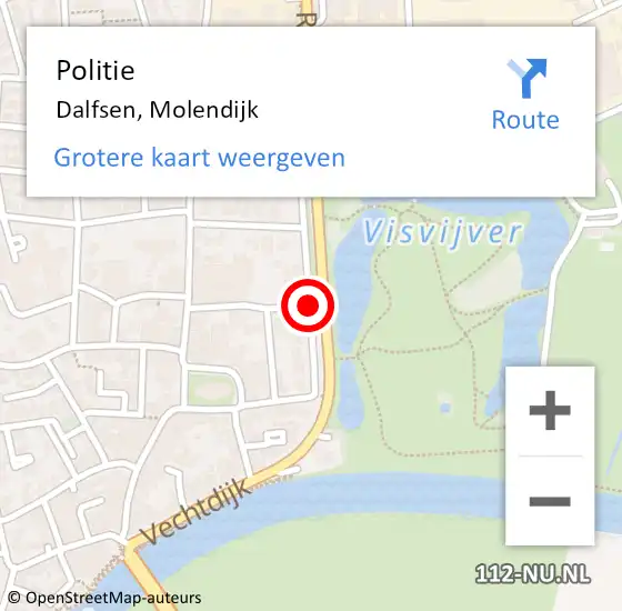 Locatie op kaart van de 112 melding: Politie Dalfsen, Molendijk op 1 april 2020 17:14