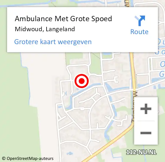 Locatie op kaart van de 112 melding: Ambulance Met Grote Spoed Naar Midwoud, Langeland op 1 april 2020 18:43