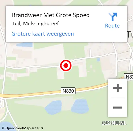 Locatie op kaart van de 112 melding: Brandweer Met Grote Spoed Naar Tuil, Melssinghdreef op 1 april 2020 20:05