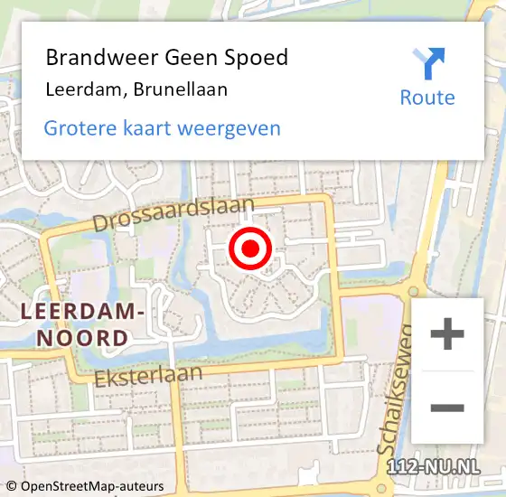 Locatie op kaart van de 112 melding: Brandweer Geen Spoed Naar Leerdam, Brunellaan op 1 april 2020 20:19