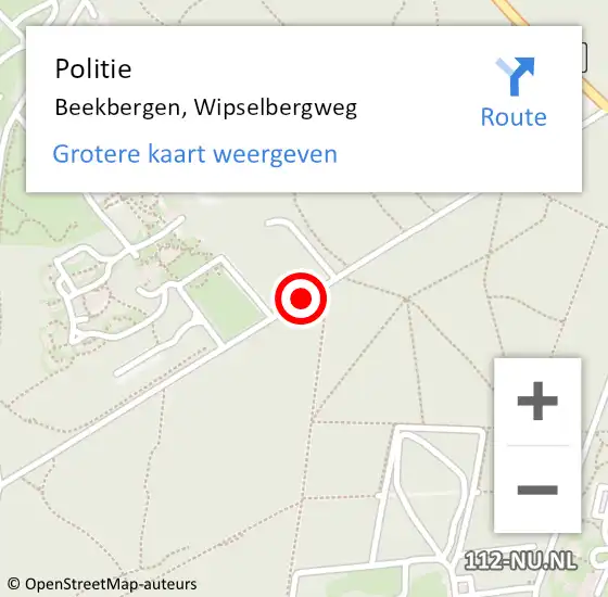 Locatie op kaart van de 112 melding: Politie Beekbergen, Wipselbergweg op 1 april 2020 21:18