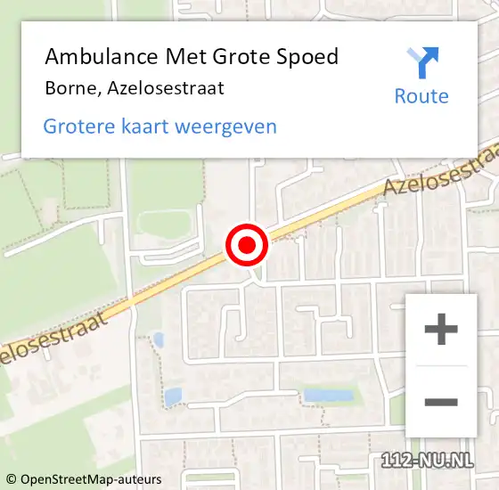 Locatie op kaart van de 112 melding: Ambulance Met Grote Spoed Naar Borne, Azelosestraat op 1 april 2020 22:04