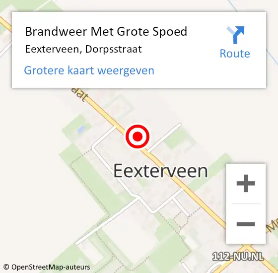 Locatie op kaart van de 112 melding: Brandweer Met Grote Spoed Naar Eexterveen, Dorpsstraat op 2 mei 2014 20:51