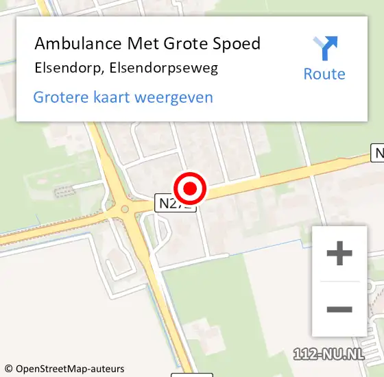 Locatie op kaart van de 112 melding: Ambulance Met Grote Spoed Naar Elsendorp, Elsendorpseweg op 2 april 2020 00:32