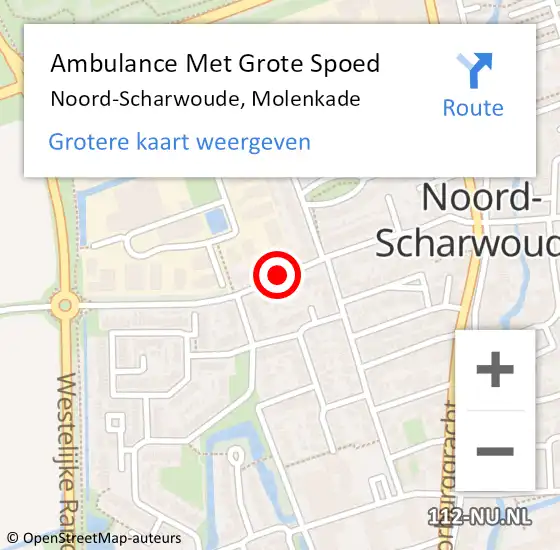 Locatie op kaart van de 112 melding: Ambulance Met Grote Spoed Naar Noord-Scharwoude, Molenkade op 2 april 2020 02:15