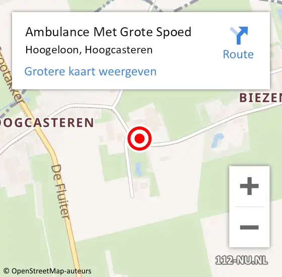 Locatie op kaart van de 112 melding: Ambulance Met Grote Spoed Naar Hoogeloon, Hoogcasteren op 2 april 2020 03:52