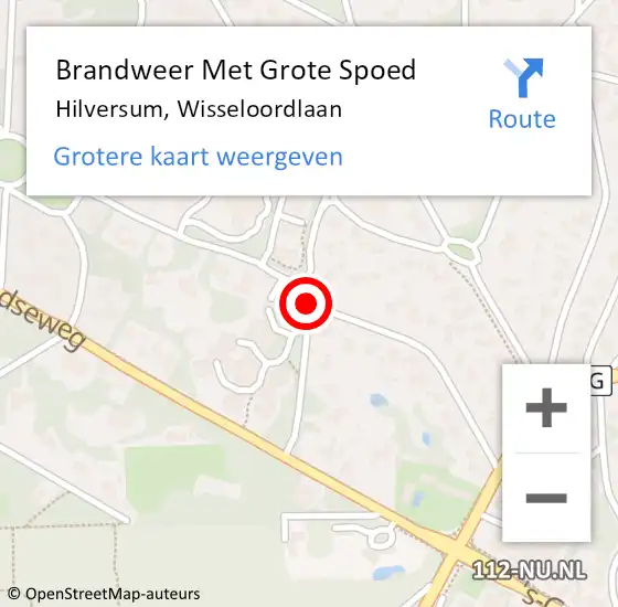 Locatie op kaart van de 112 melding: Brandweer Met Grote Spoed Naar Hilversum, Wisseloordlaan op 2 april 2020 11:51