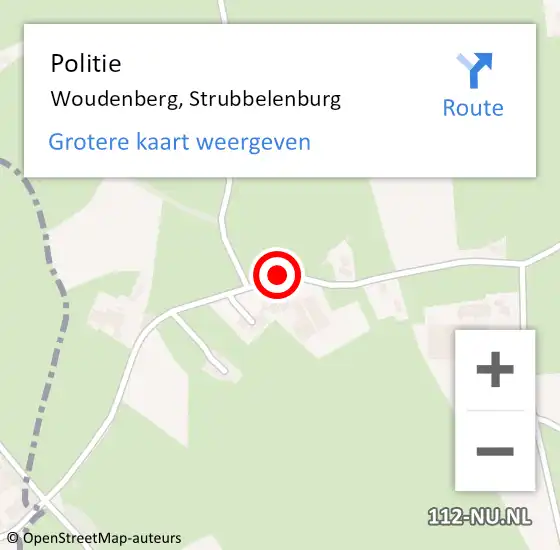 Locatie op kaart van de 112 melding: Politie Woudenberg, Strubbelenburg op 2 april 2020 13:57