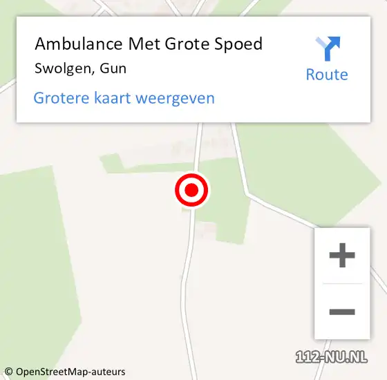 Locatie op kaart van de 112 melding: Ambulance Met Grote Spoed Naar Swolgen, Gun op 2 mei 2014 22:07