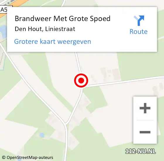 Locatie op kaart van de 112 melding: Brandweer Met Grote Spoed Naar Den Hout, Liniestraat op 2 april 2020 15:33