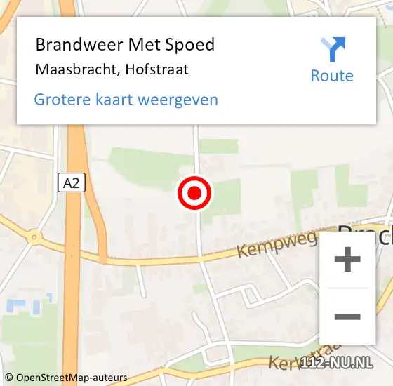 Locatie op kaart van de 112 melding: Brandweer Met Spoed Naar Maasbracht, Hofstraat op 2 april 2020 16:59