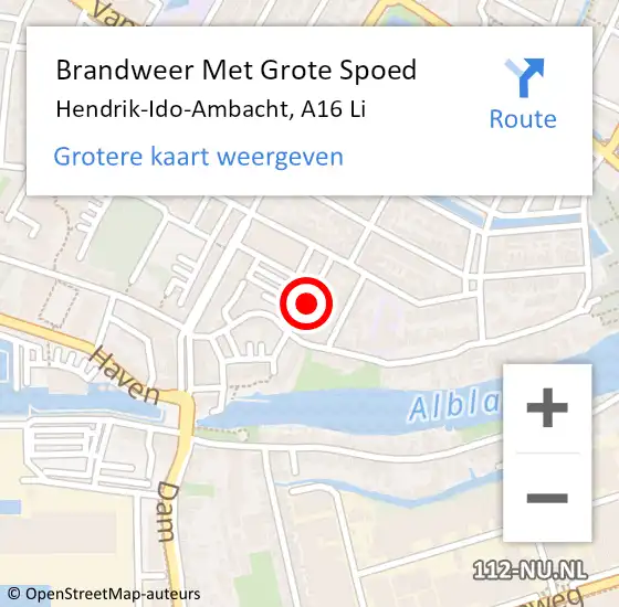Locatie op kaart van de 112 melding: Brandweer Met Grote Spoed Naar Hendrik-Ido-Ambacht, A16 Li op 2 april 2020 20:14