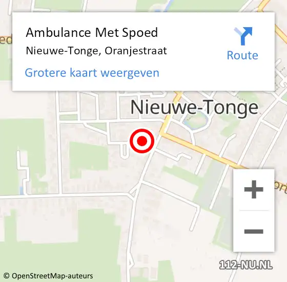 Locatie op kaart van de 112 melding: Ambulance Met Spoed Naar Nieuwe-Tonge, Oranjestraat op 2 mei 2014 22:43