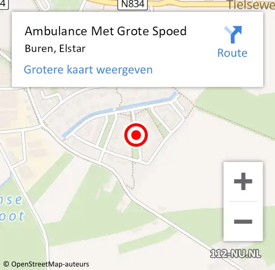 Locatie op kaart van de 112 melding: Ambulance Met Grote Spoed Naar Buren, Elstar op 2 april 2020 22:38