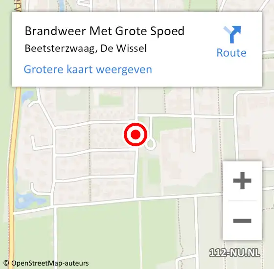 Locatie op kaart van de 112 melding: Brandweer Met Grote Spoed Naar Beetsterzwaag, De Wissel op 2 april 2020 23:36