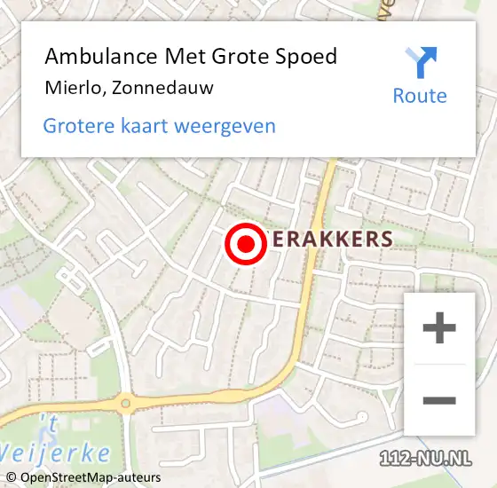 Locatie op kaart van de 112 melding: Ambulance Met Grote Spoed Naar Mierlo, Zonnedauw op 2 april 2020 23:53