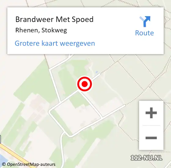 Locatie op kaart van de 112 melding: Brandweer Met Spoed Naar Rhenen, Stokweg op 3 april 2020 05:39