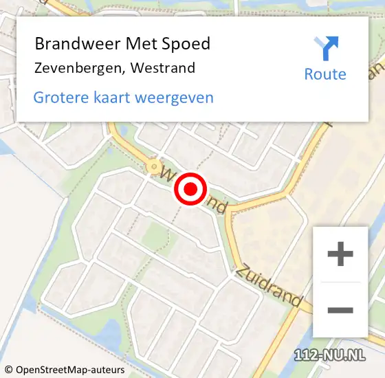Locatie op kaart van de 112 melding: Brandweer Met Spoed Naar Zevenbergen, Westrand op 3 april 2020 07:52