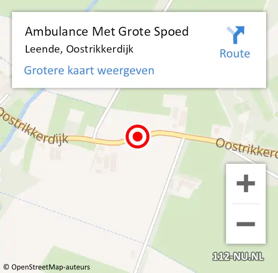 Locatie op kaart van de 112 melding: Ambulance Met Grote Spoed Naar Leende, Oostrikkerdijk op 3 april 2020 09:05