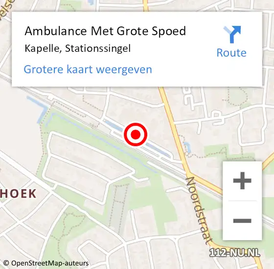 Locatie op kaart van de 112 melding: Ambulance Met Grote Spoed Naar Kapelle, Stationssingel op 30 september 2013 17:40