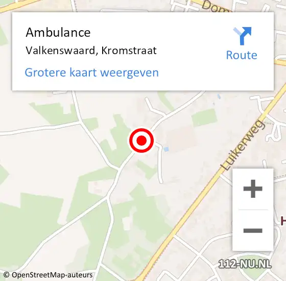 Locatie op kaart van de 112 melding: Ambulance Valkenswaard, Kromstraat op 3 april 2020 09:12