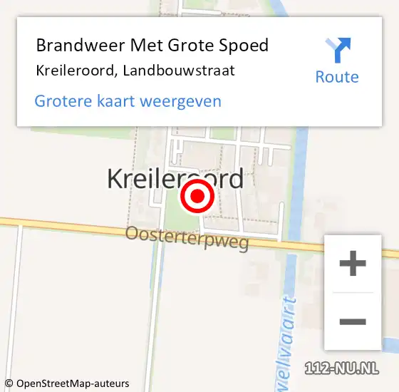 Locatie op kaart van de 112 melding: Brandweer Met Grote Spoed Naar Kreileroord, Landbouwstraat op 3 april 2020 09:14