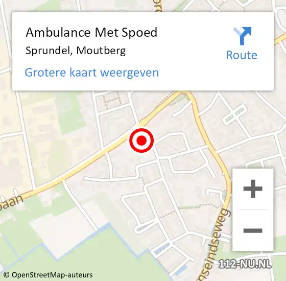 Locatie op kaart van de 112 melding: Ambulance Met Spoed Naar Sprundel, Moutberg op 2 mei 2014 23:35