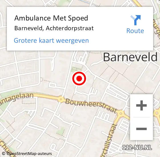 Locatie op kaart van de 112 melding: Ambulance Met Spoed Naar Barneveld, Achterdorpstraat op 3 april 2020 09:28