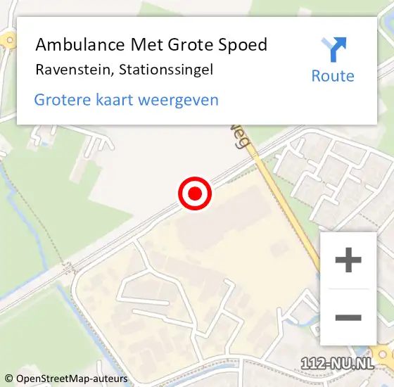 Locatie op kaart van de 112 melding: Ambulance Met Grote Spoed Naar Ravenstein, Stationssingel op 3 april 2020 09:56