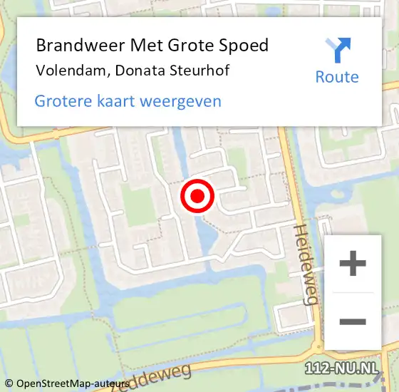 Locatie op kaart van de 112 melding: Brandweer Met Grote Spoed Naar Volendam, Donata Steurhof op 3 april 2020 10:16