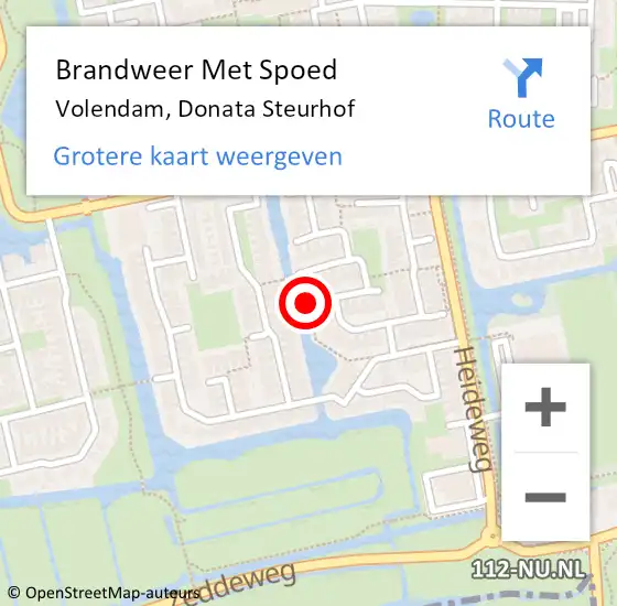 Locatie op kaart van de 112 melding: Brandweer Met Spoed Naar Volendam, Donata Steurhof op 3 april 2020 10:17