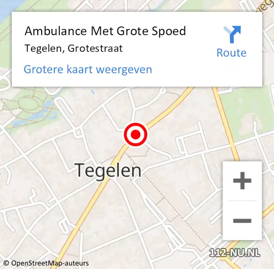 Locatie op kaart van de 112 melding: Ambulance Met Grote Spoed Naar Tegelen, Grotestraat op 3 april 2020 11:12