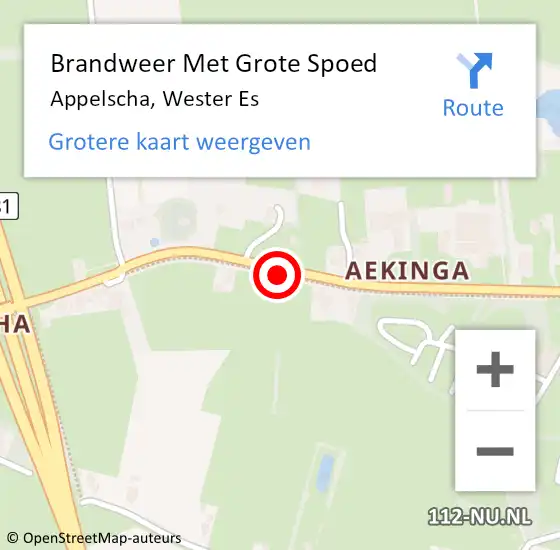 Locatie op kaart van de 112 melding: Brandweer Met Grote Spoed Naar Appelscha, Wester Es op 30 september 2013 17:42