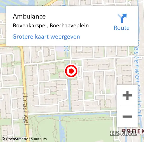 Locatie op kaart van de 112 melding: Ambulance Bovenkarspel, Boerhaaveplein op 3 april 2020 12:29