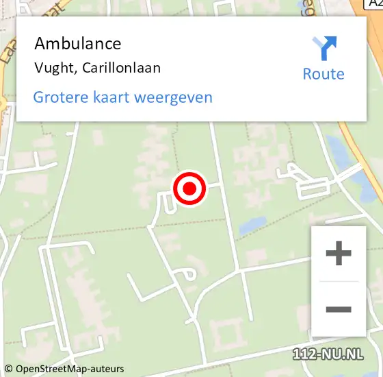 Locatie op kaart van de 112 melding: Ambulance Vught, Carillonlaan op 3 april 2020 13:03