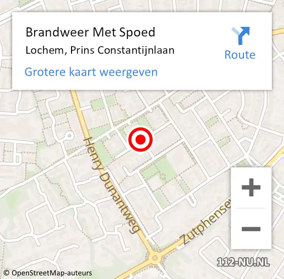 Locatie op kaart van de 112 melding: Brandweer Met Spoed Naar Lochem, Prins Constantijnlaan op 3 april 2020 13:05