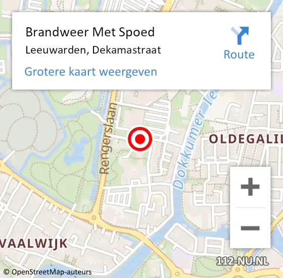 Locatie op kaart van de 112 melding: Brandweer Met Spoed Naar Leeuwarden, Dekamastraat op 3 april 2020 13:13