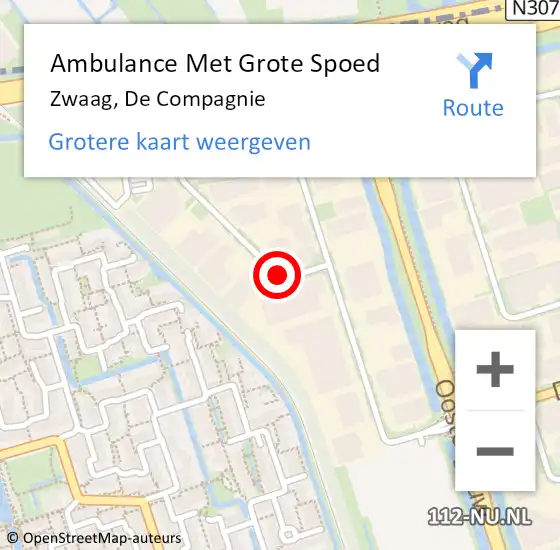Locatie op kaart van de 112 melding: Ambulance Met Grote Spoed Naar Zwaag, De Compagnie op 3 april 2020 15:39