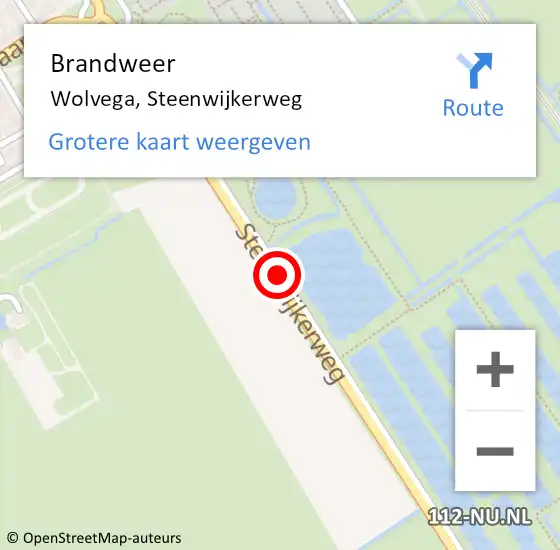 Locatie op kaart van de 112 melding: Brandweer Wolvega, Steenwijkerweg op 3 april 2020 16:20