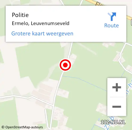 Locatie op kaart van de 112 melding: Politie Ermelo, Leuvenumseveld op 3 april 2020 18:44