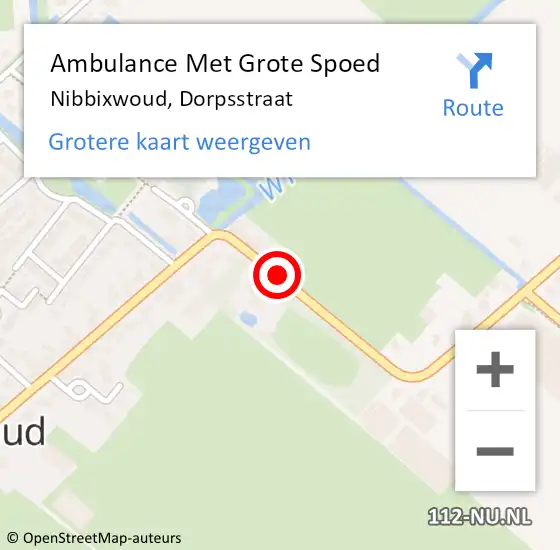 Locatie op kaart van de 112 melding: Ambulance Met Grote Spoed Naar Nibbixwoud, Dorpsstraat op 3 april 2020 19:04