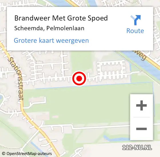 Locatie op kaart van de 112 melding: Brandweer Met Grote Spoed Naar Scheemda, Pelmolenlaan op 3 april 2020 19:06