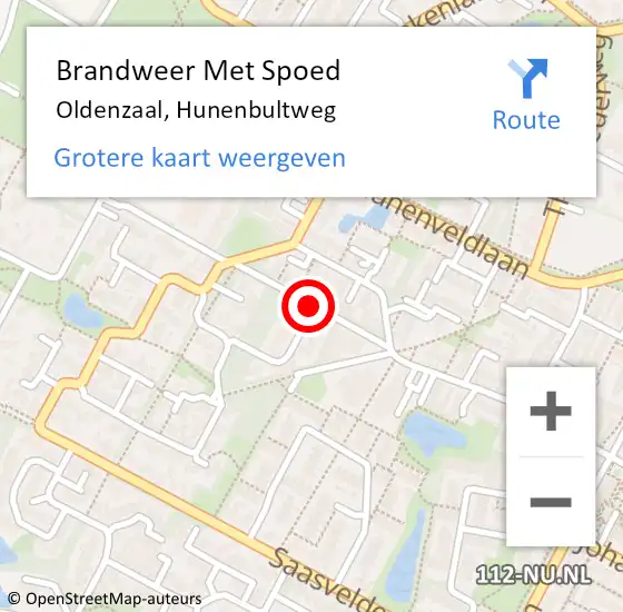 Locatie op kaart van de 112 melding: Brandweer Met Spoed Naar Oldenzaal, Hunenbultweg op 3 april 2020 20:23