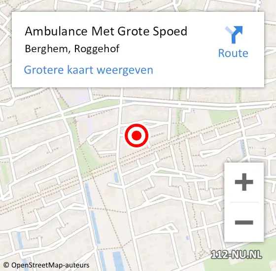 Locatie op kaart van de 112 melding: Ambulance Met Grote Spoed Naar Berghem, Roggehof op 3 april 2020 21:00