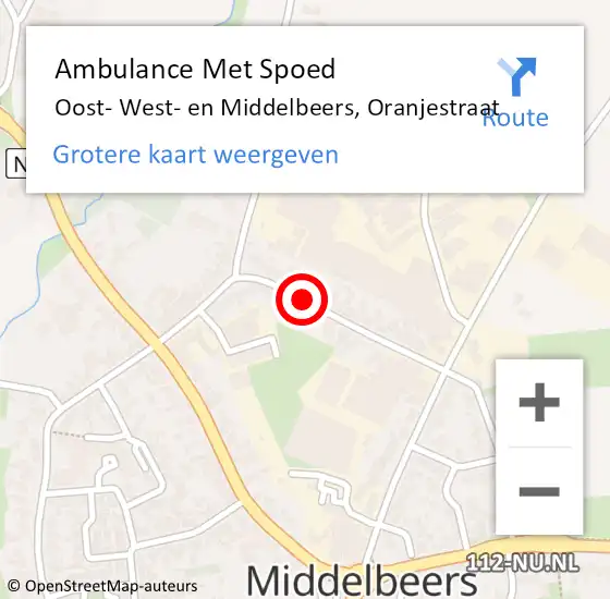 Locatie op kaart van de 112 melding: Ambulance Met Spoed Naar Oost- West- en Middelbeers, Oranjestraat op 3 april 2020 21:12