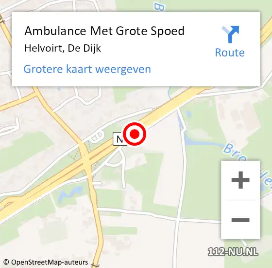 Locatie op kaart van de 112 melding: Ambulance Met Grote Spoed Naar Helvoirt, De Dijk op 4 april 2020 03:12